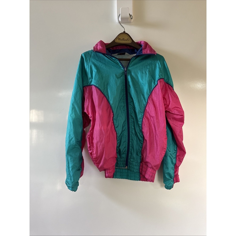 Vintage JPI Company Youth Windbreaker Girls Teal Pink Blue - No Size Care Tags